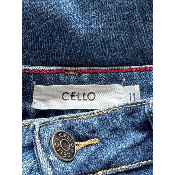 Cello High Rise Skinny Denim Jeans Juniors Size 11 Blue Hemmed - Picture 7 of 9
